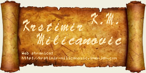 Krstimir Milicanović vizit kartica